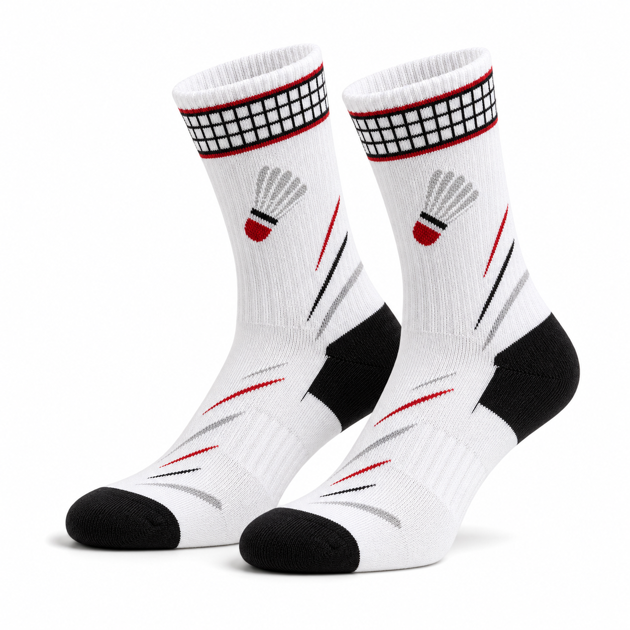 Badminton Socks White Red