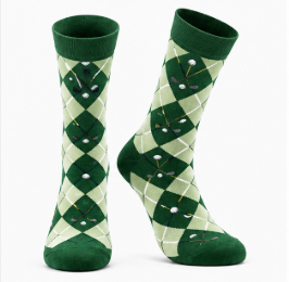 Green argyle golf socks