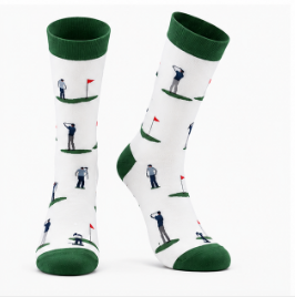 White Flag Pattern golf socks
