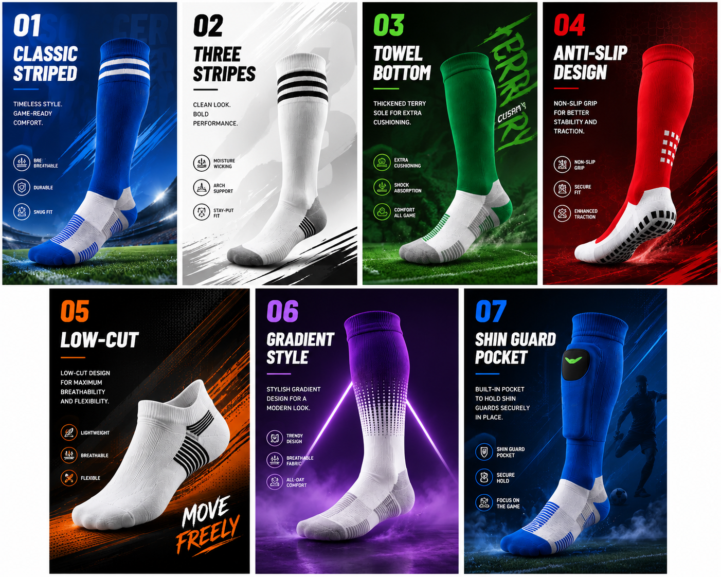 Custom soccer socks style range