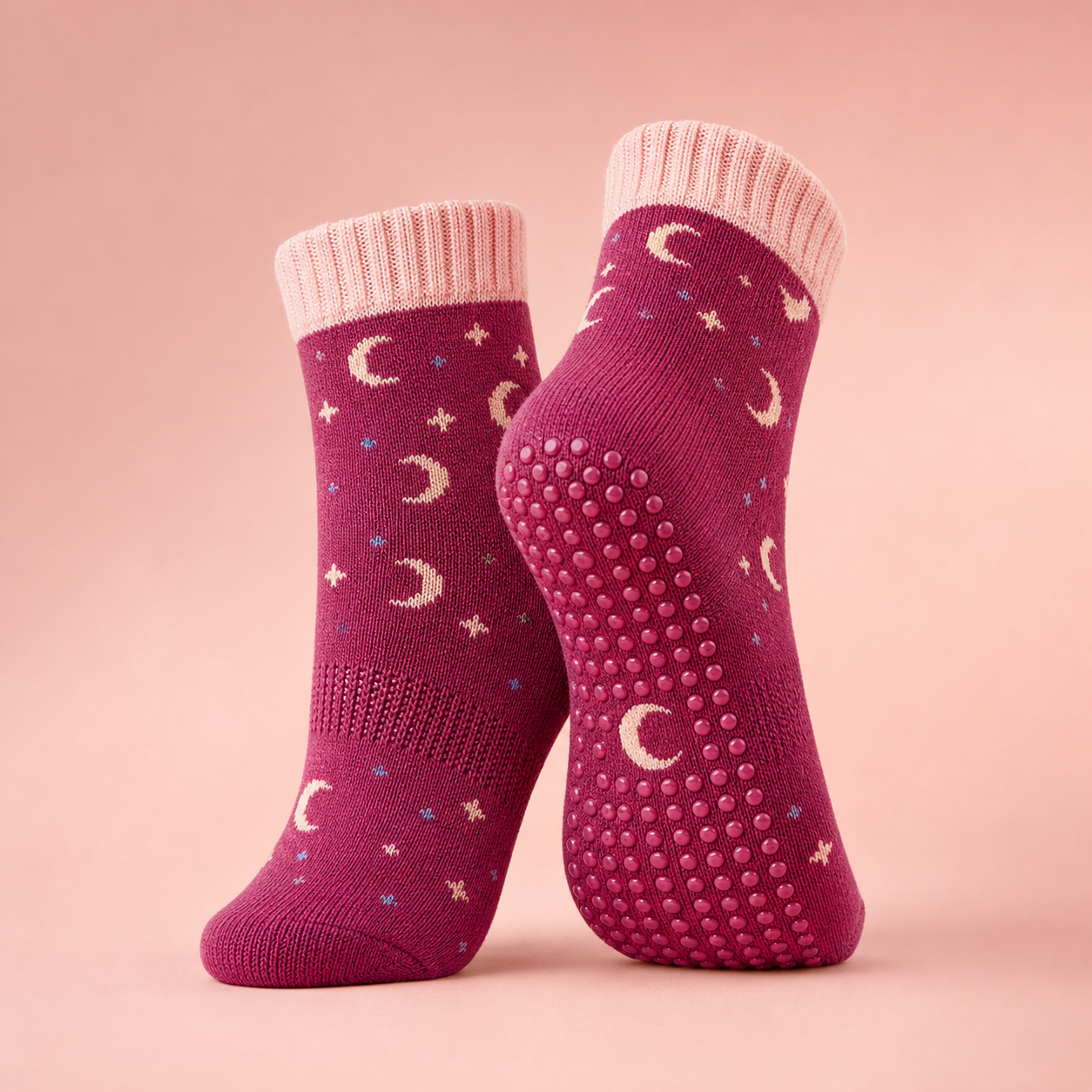 Yoga Grip Socks - Berry Sparkle