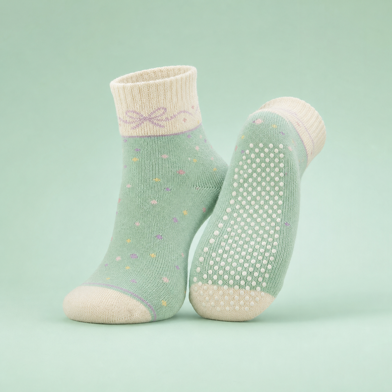 Yoga Grip Socks - Mint Confetti