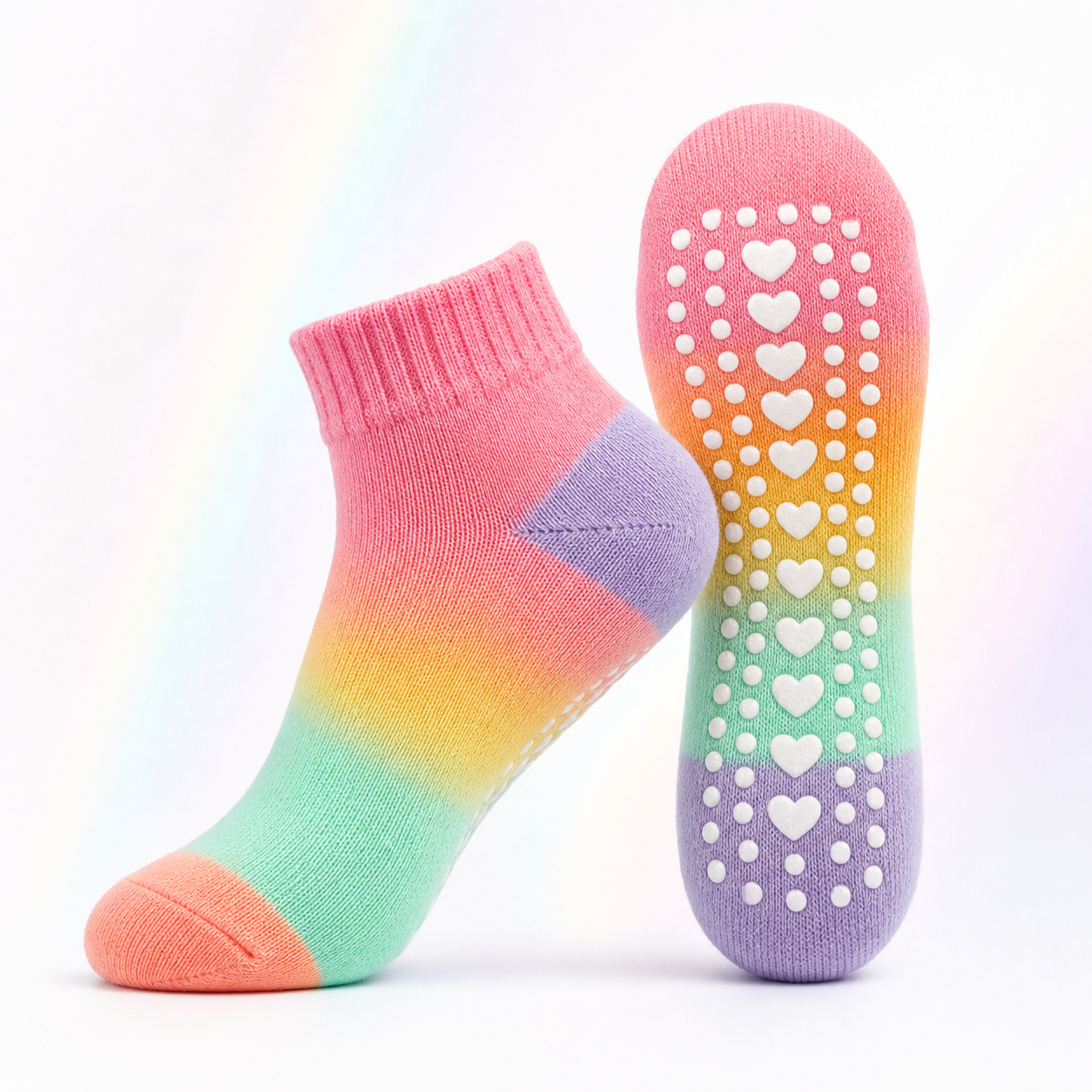 Yoga Grip Socks Shop Yoga Grip Socks - Rainbow Pastel