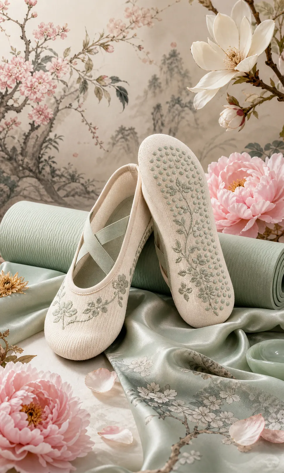 Jade Garden Wellness yoga socks poster
