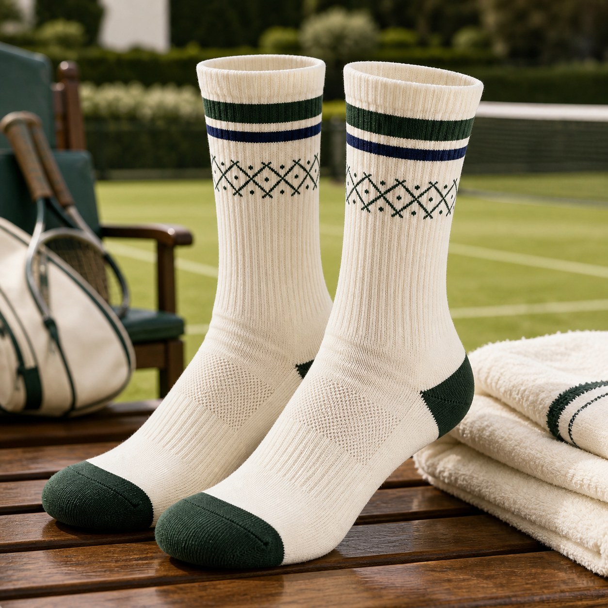 Tennis Club Cream old money socks